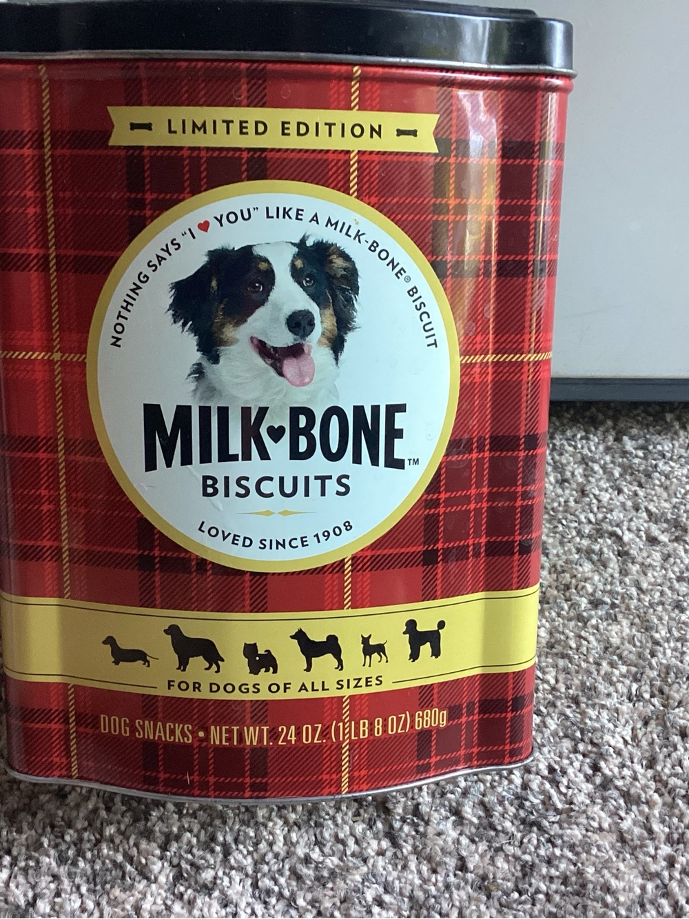 Limited Edition Red Plaid Biscuit Tin